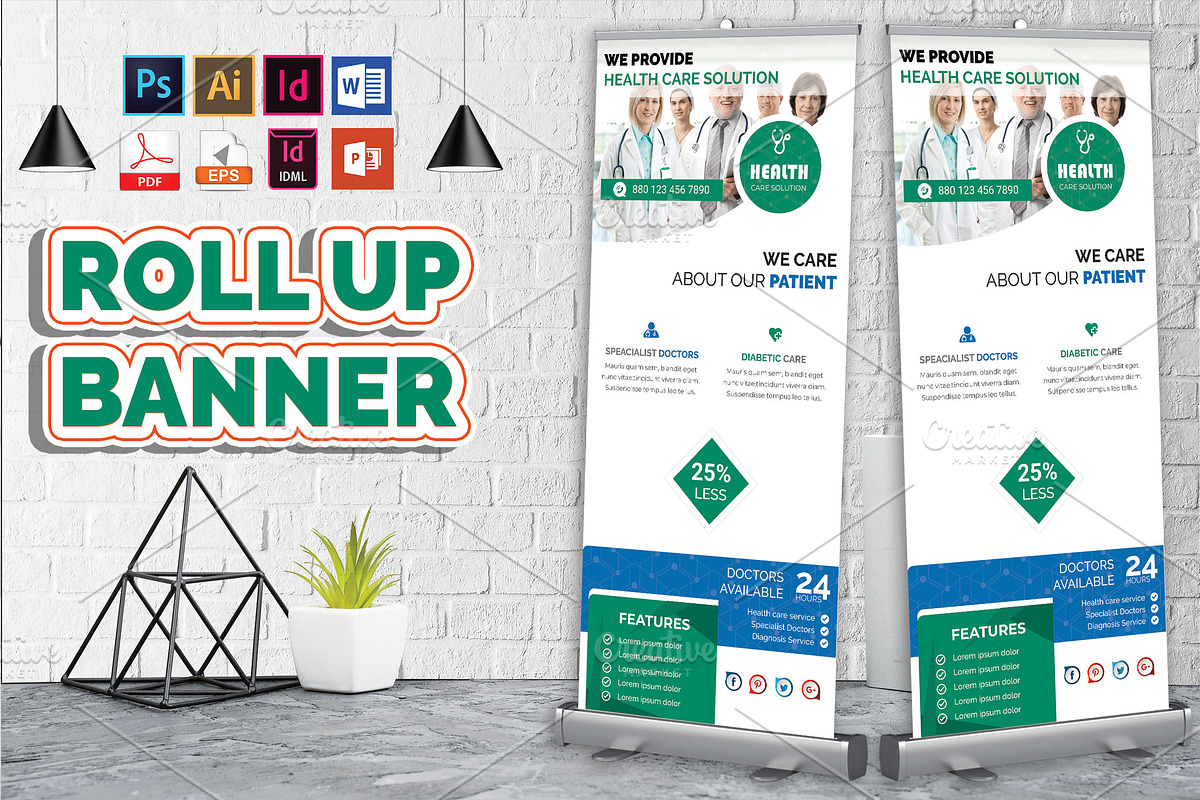 Doctor & Medical Roll Up Banner V-1 in Flyer Templates - product preview 8