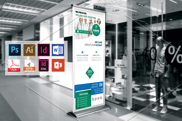 Doctor & Medical Roll Up Banner V-1 in Flyer Templates - product preview 1