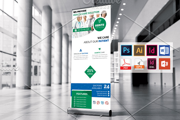 Doctor & Medical Roll Up Banner V-1 in Flyer Templates - product preview 2