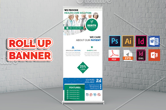 Doctor & Medical Roll Up Banner V-1 in Flyer Templates - product preview 3