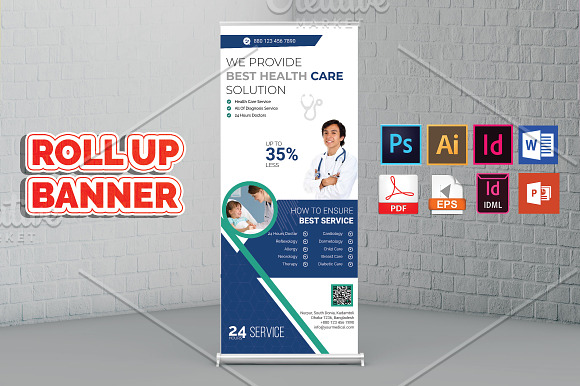 Doctor & Medical Roll Up Banner V-2 in Flyer Templates - product preview 2