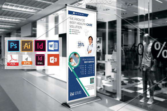 Doctor & Medical Roll Up Banner V-2 in Flyer Templates - product preview 3