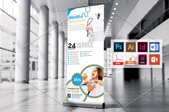 Doctor & Medical Roll Up Banner V-3 in Flyer Templates - product preview 1
