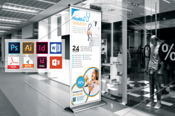 Doctor & Medical Roll Up Banner V-3 in Flyer Templates - product preview 2