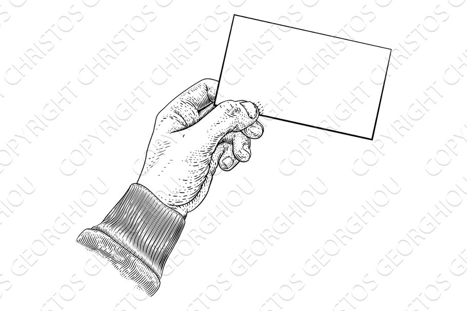 Hand Holding Business Card Letter in Illustrations - product preview 8