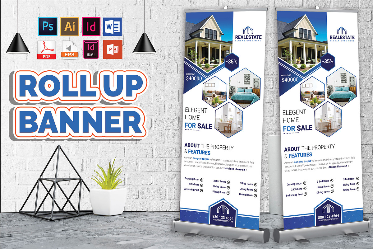 Real Estate Roll Up Banner Vol-01 in Flyer Templates - product preview 8
