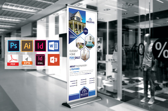 Real Estate Roll Up Banner Vol-01 in Flyer Templates - product preview 2