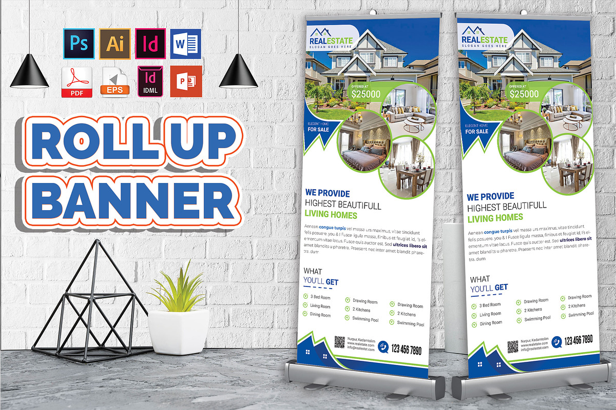 Real Estate Roll Up Banner Vol-02 in Flyer Templates - product preview 8