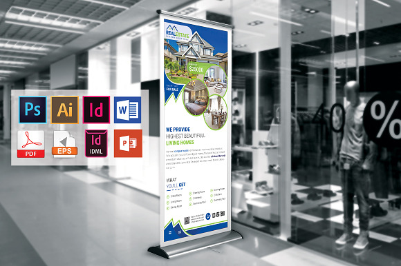 Real Estate Roll Up Banner Vol-02 in Flyer Templates - product preview 2