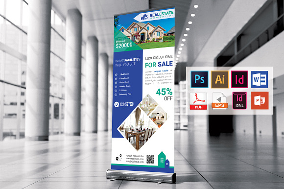 Real Estate Roll Up Banner Vol-03 in Flyer Templates - product preview 1