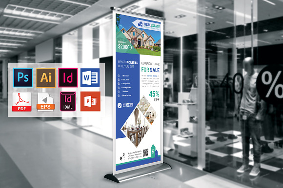 Real Estate Roll Up Banner Vol-03 in Flyer Templates - product preview 2