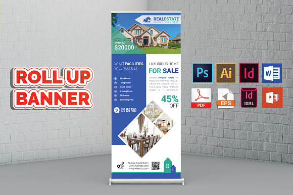 Real Estate Roll Up Banner Vol-03 in Flyer Templates - product preview 3