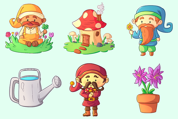 Gnome Boys Clip Art Collection in Illustrations - product preview 1
