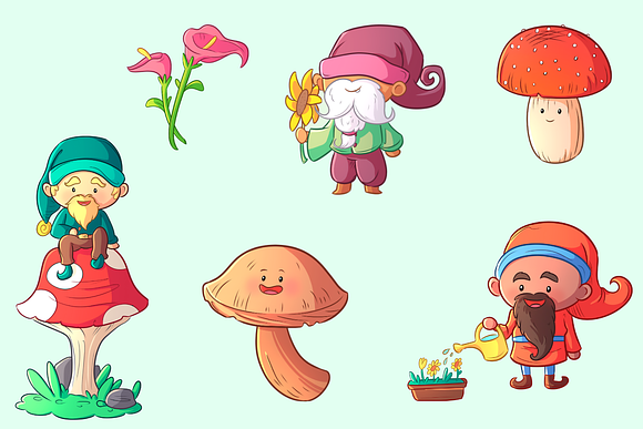 Gnome Boys Clip Art Collection in Illustrations - product preview 2