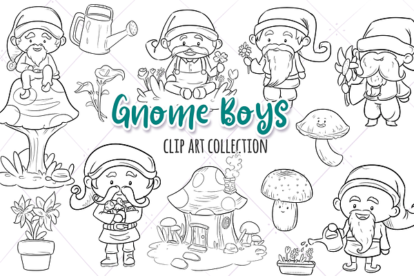 Gnome Boys Digital Stamps