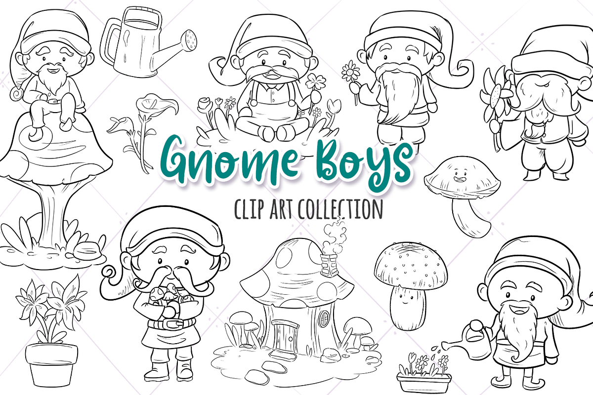 Gnome Boys Digital Stamps in Illustrations - product preview 8