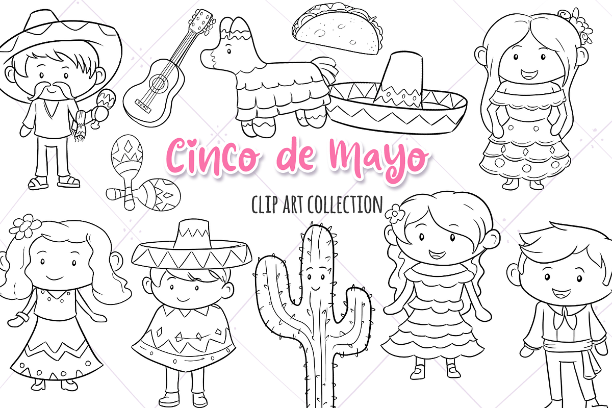 Cinco de Mayo Digital Stamps in Illustrations - product preview 8