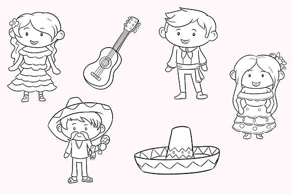 Cinco de Mayo Digital Stamps in Illustrations - product preview 1