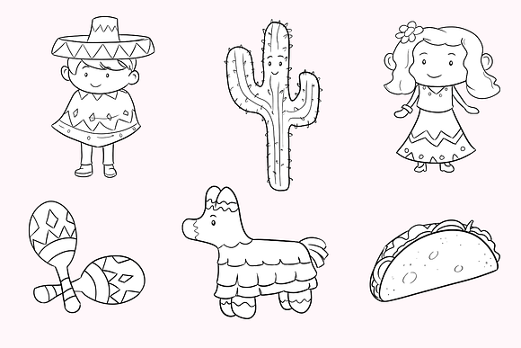 Cinco de Mayo Digital Stamps in Illustrations - product preview 2