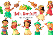 Hula Dancers Clip Art Collection