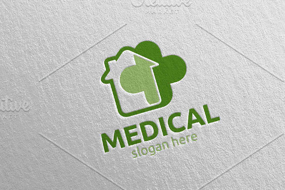 House Cross Medical Logo 118 in Logo Templates - product preview 3