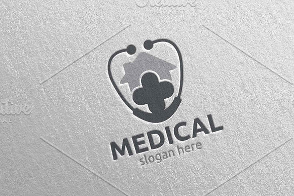 House Cross Medical Logo 119 in Logo Templates - product preview 4