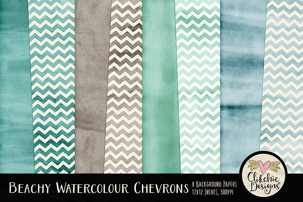 Beachy Watercolor Chevron Textures