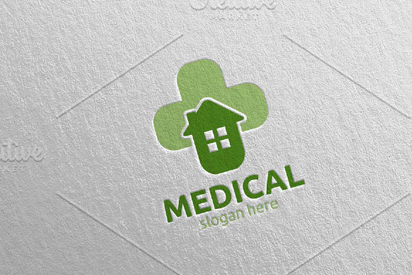 House Cross Medical Logo 120 in Logo Templates - product preview 2