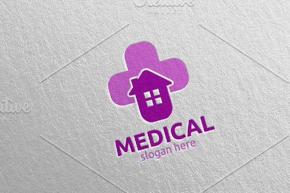 House Cross Medical Logo 120 in Logo Templates - product preview 3