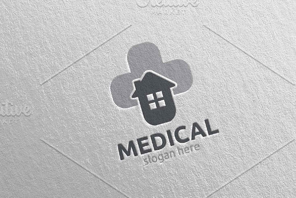House Cross Medical Logo 120 in Logo Templates - product preview 4