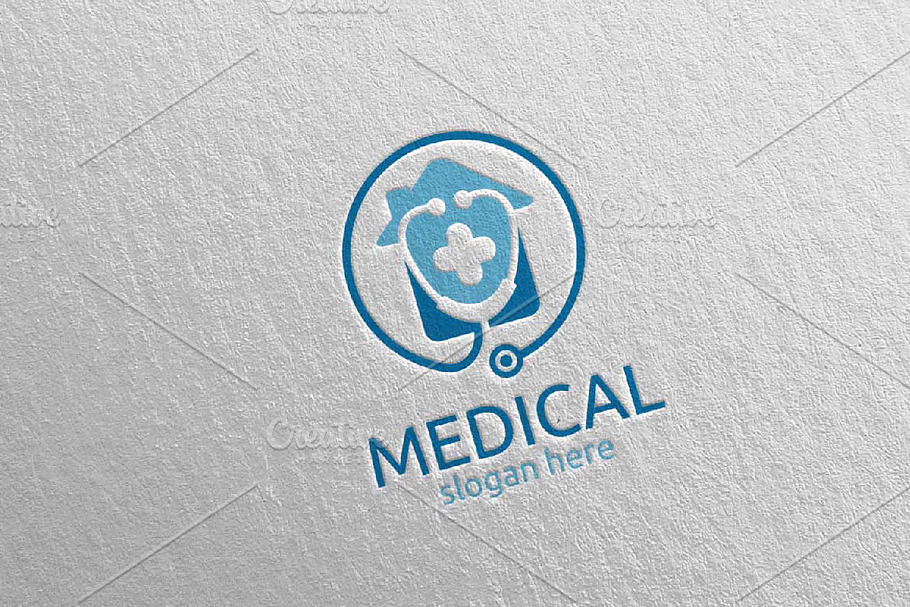 House Cross Medical Logo 121 in Logo Templates - product preview 8