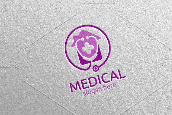 House Cross Medical Logo 121 in Logo Templates - product preview 3