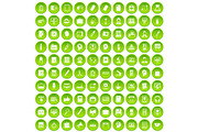100 work space icons set green