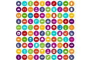 100 burden icons set color