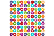 100 call center icons set color