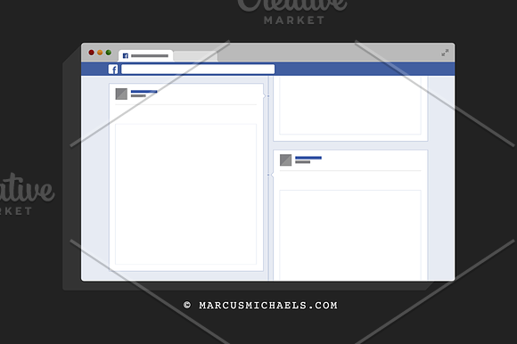 Facebook UI Template in Presentation Templates - product preview 1