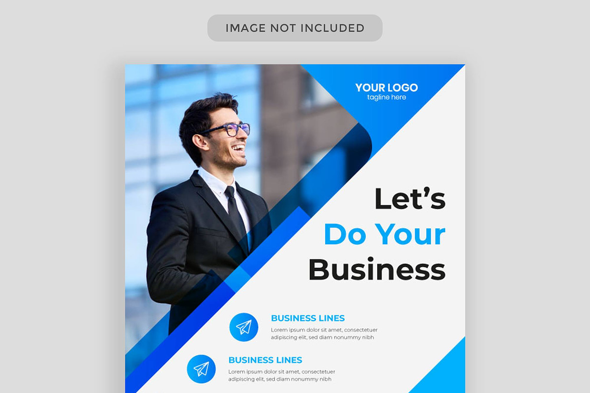 Corporate services blue color flyer in Flyer Templates - product preview 8
