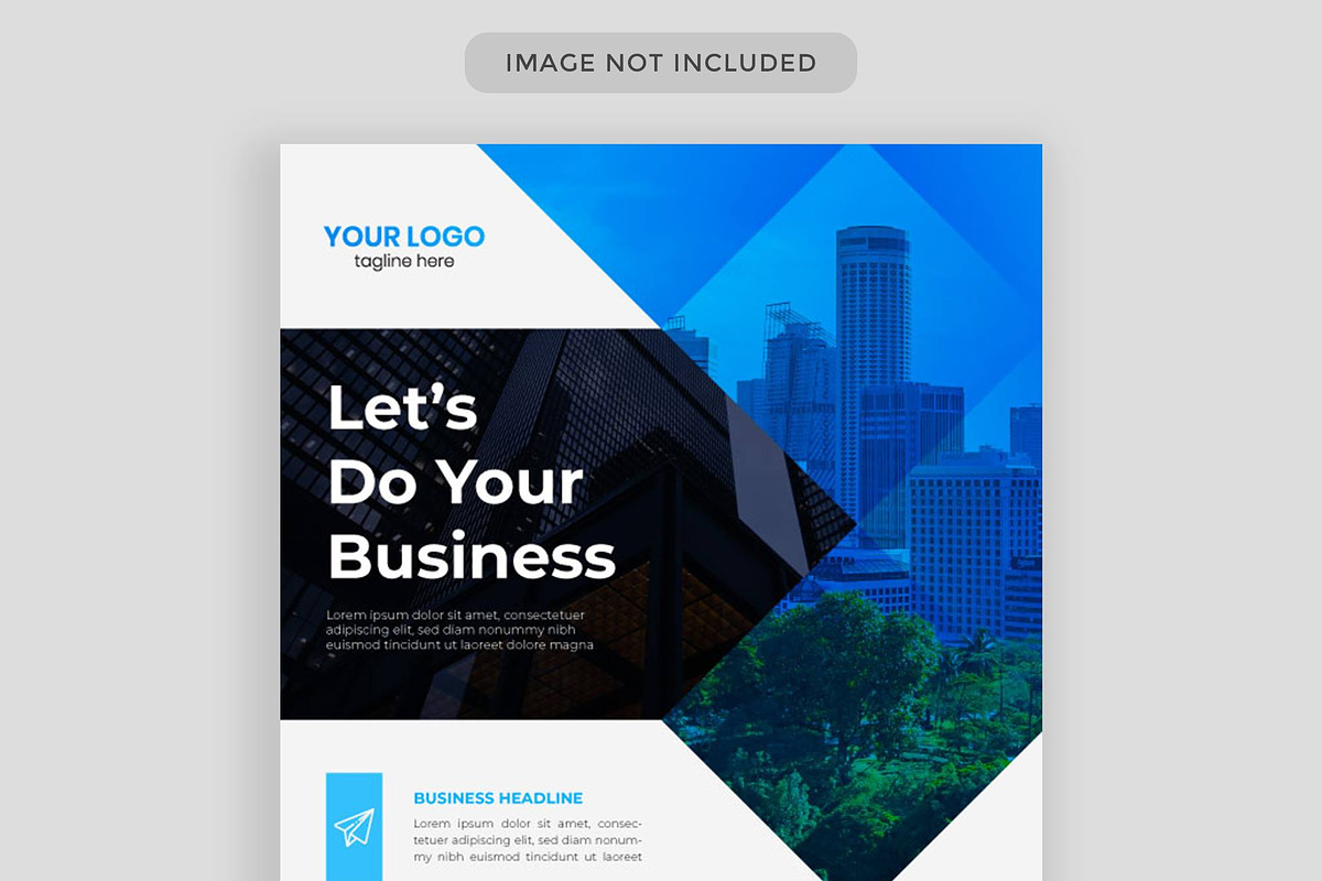 Corporate services blue color flyer in Flyer Templates - product preview 8