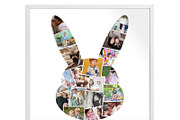 Rabbit Bunny head photo collage