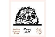 Peeking Funny Sloth - Funny Sloth