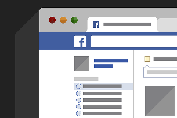 Facebook UI Template in Presentation Templates - product preview 3