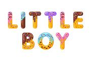 Little boy biscuit vector lettering