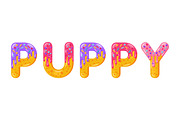 Puppy biscuit vector lettering