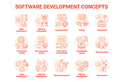 Software development concept icons