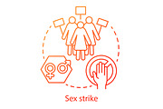 Sex strike concept icon