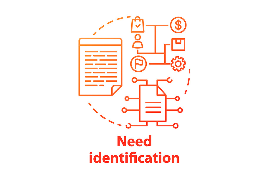 Need identification concept icon