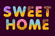 Sweet home biscuit vector lettering