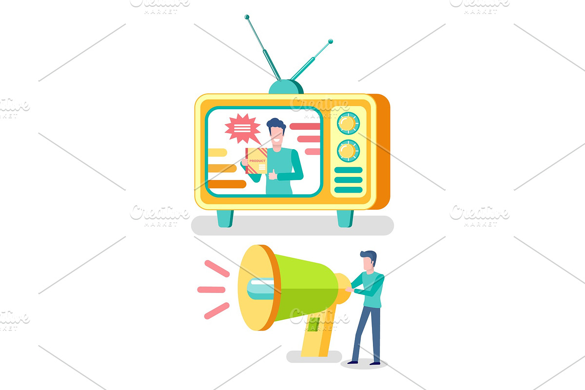Television Advertisement, TV set and in Illustrations - product preview 8