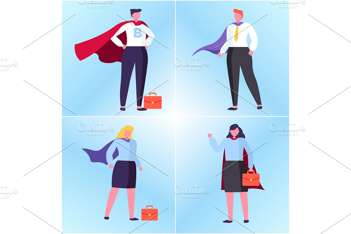 Winner or Superhero Man and Woman in Illustrations - product preview 8