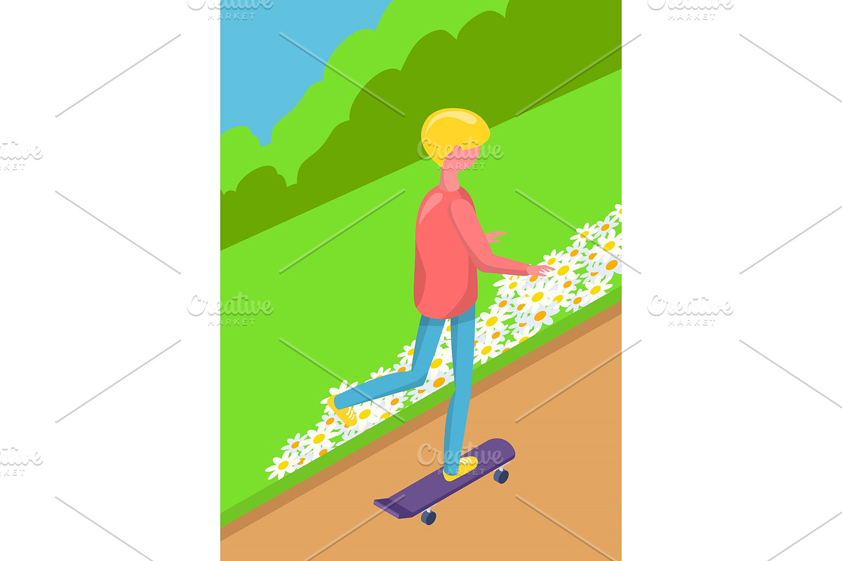 Skateboarder Outdoor, Person on in Illustrations - product preview 8